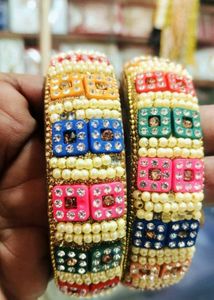 Vibrant Multicolor Beaded Bangles