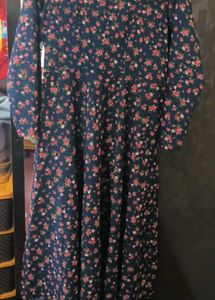 Elegant Navy Floral Maxi Dress