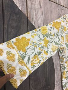 Yellow Floral Print Kurta