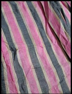Pink and Grey Striped Saree