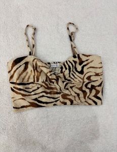 Stylish Zebra Print Crop Top