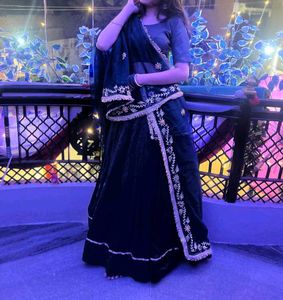 Elegant Dark Blue Lehenga Choli Set