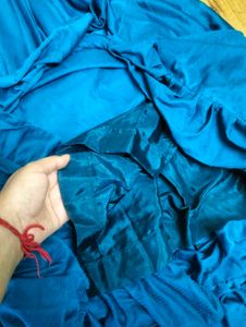 ⚡Stitched Teal Saree With Blouse💙