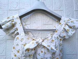 Korean Pinterest Chic Floral Bow Cute Crop Top
