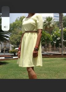 Veromoda Small Size Lemon Colour Dress