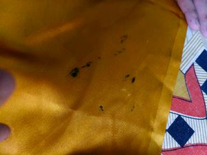 Elegant Mustard Satin Saree with Floral Blouse