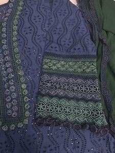 Beautiful  Blue Kurta Set with Green Pants