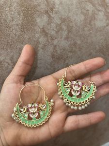 Beautiful Green Enamel Earrings