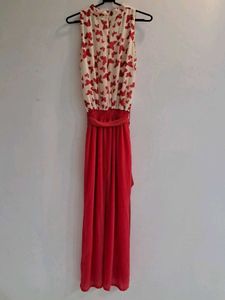 Red Butterfly Print Jump Suit