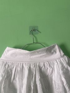 Chic White Eyelet Mini Skirt