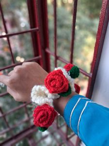 Handmade Crochet Rose gajra Scrunchie