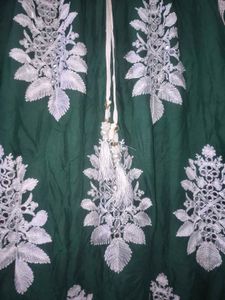 Elegant Green Kurta with White Embroidery