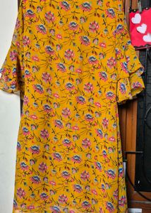 Floral Print Kurta/medium length one piece dress