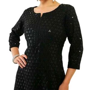 Elegant Black Sequined Kurta