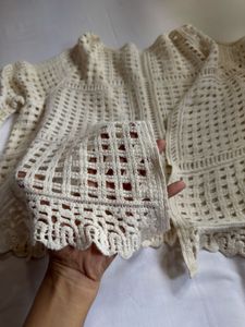 Cream Crochet Cardigan