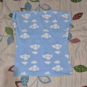 Cute Cloud Print T-Shirt
