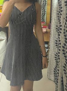 Chic Vertical Stripe Mini Dress
