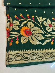 Stunning Emerald Green Saree with Blouse
