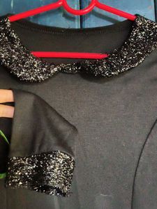 Black Sequined Collar Tunic