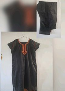 black ethnic kurta set