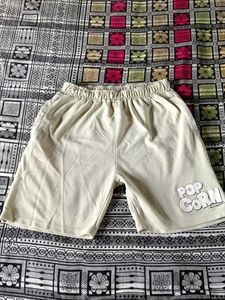 Cute Popcorn Graphic Sweatshirt and Shorts Set