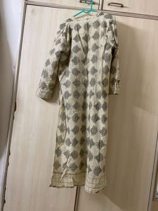 Beige Printed Kurta