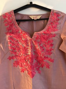 [NEW] Embroidered Pink Kurta | From BLR exhibition