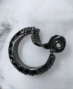 Chunky Black Diamond Hoop Earrings