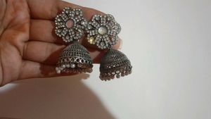 Oxidized Jhumka Earrings
