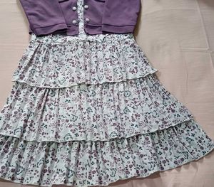 Girls Tiered Floral Dress with Jacket