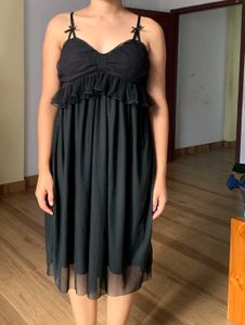 Black Ruffle Nightgown