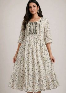 Floral Print Anarkali Kurta