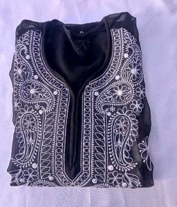 Elegant Black Chikankari Kurta
