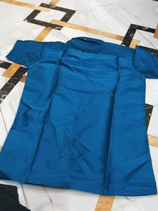Classic Blue Short Sleeve Button-Up Shirt
