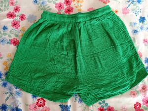 Parrot Green Colour Shorts For Women's