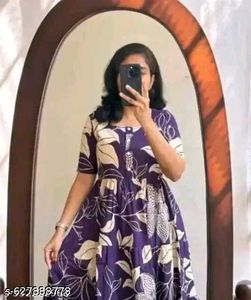 Purple Floral Print KurtaXXL