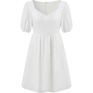 Urbanic White Puff Sleeve Square Neck Dress