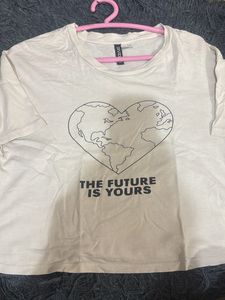 H&M White Graphic Tee
