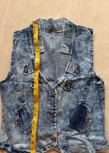 Distressed Denim Vest