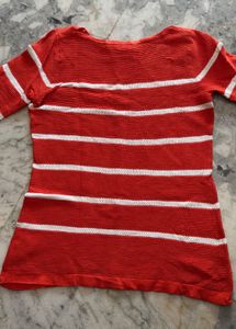 Red &amp; White Striped Top