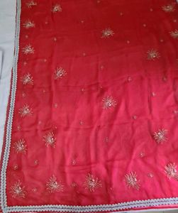 Red Odhni/Chunni/Dupatta with silver work