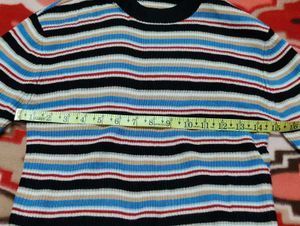 Striped Long Sleeve Crop Top