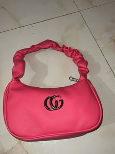 Chic Pink Ruched Handle Shoulder Bag