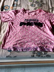 Pink Polka Dot "Radiate Positivity" T-Shirt