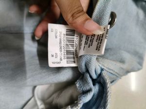 Light Wash Denim Overalls Shorts
