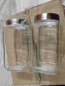 Set of 2 Glass Storage Jars