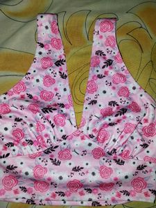 Ditsy Floral Print Halter Neck Crop Top