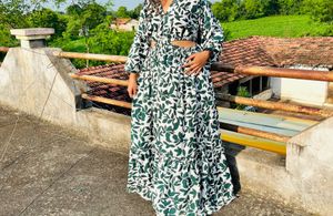 Boho Leaf Print Maxi Dress
