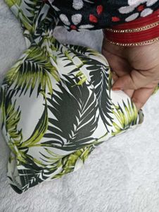 Tropical Leaf 🤎Print Bikini Top