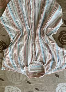Striped Short Sleeve Button-Up Shirt